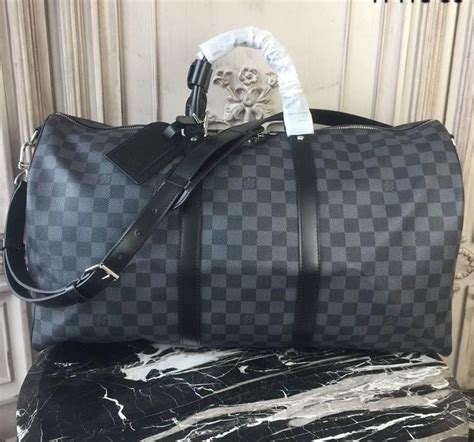 lv keepall damier|Keepall Bandoulière 50 Damier Graphite Canvas .